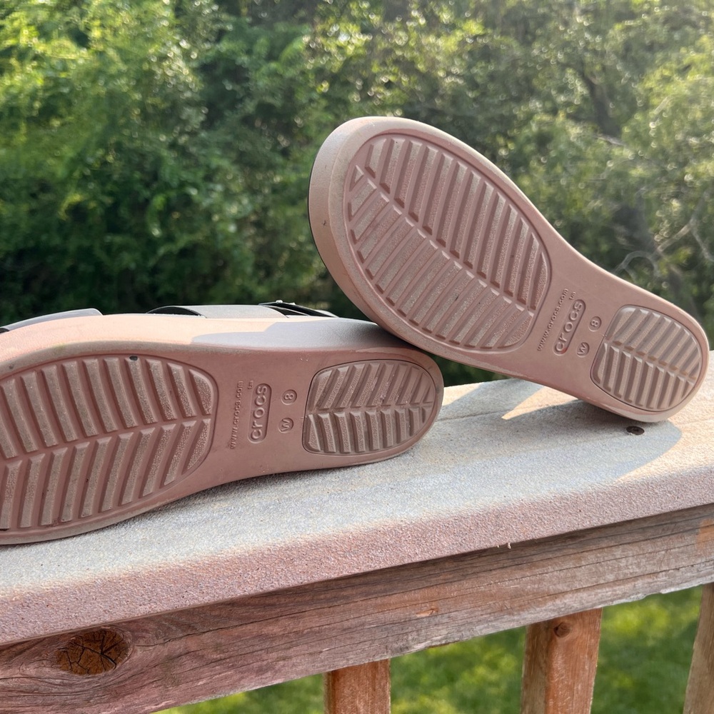CROCS Black & Brown Sandals with Adjustable Slingback - Picture 6 of 6